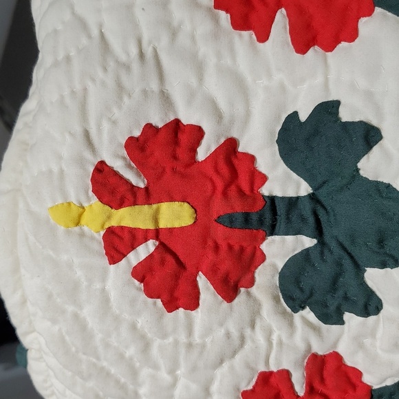 QUILTED HIBISCUS HAWAIIAN FLOWERS SHOULDER BAG TOTE ISLANDER HANDMADE TROPICAL - Picture 2 of 11